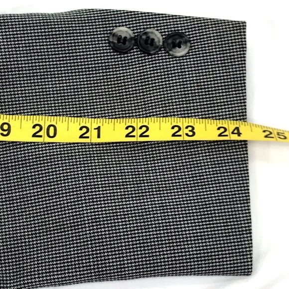Johnny Carson Vtg Sport Coat Rare Double Breast 42 44 Houndstooth Black Gray 70s - Picture 10 of 16